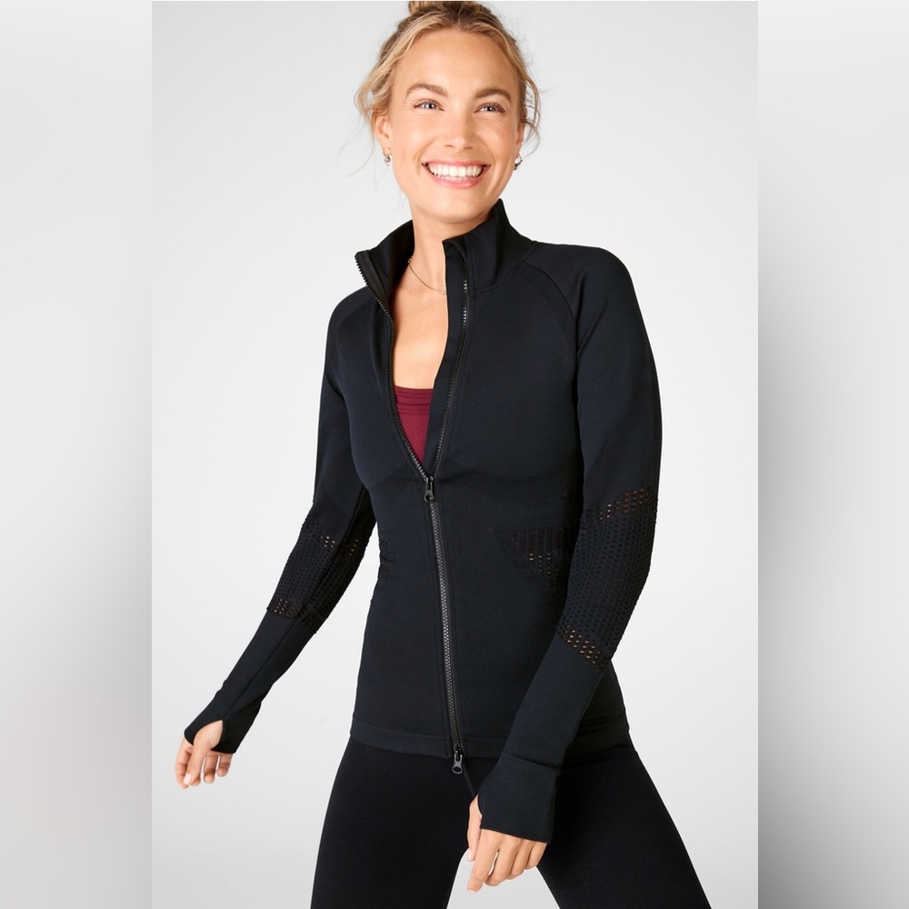 Fabletics Seamless Mock Neck Zip Jacket